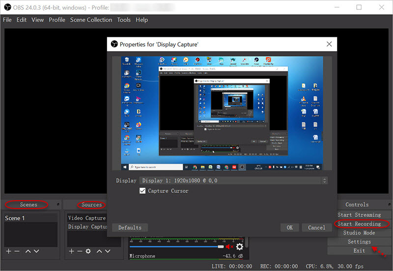 obs screen recorder record window