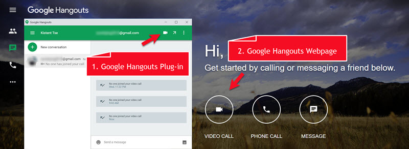 google hangouts video call
